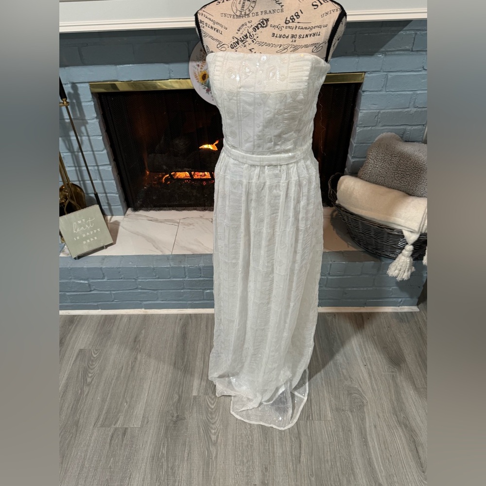 Strapless sequin dress